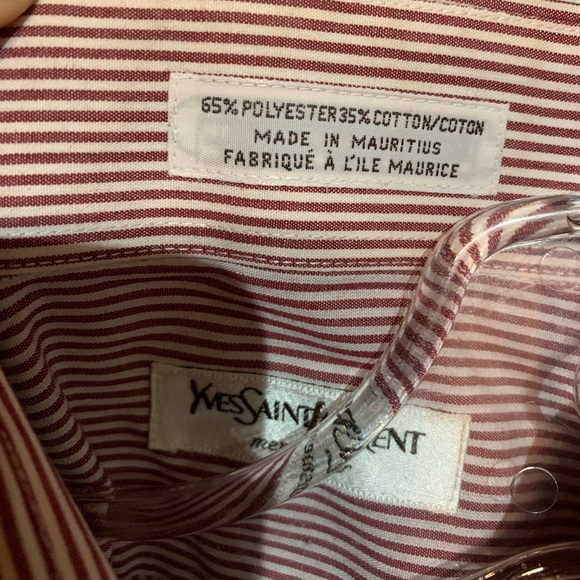 YSL - Yves Saint Laurent red striped Button Up dress shirt size 16 - Picture 3 of 7